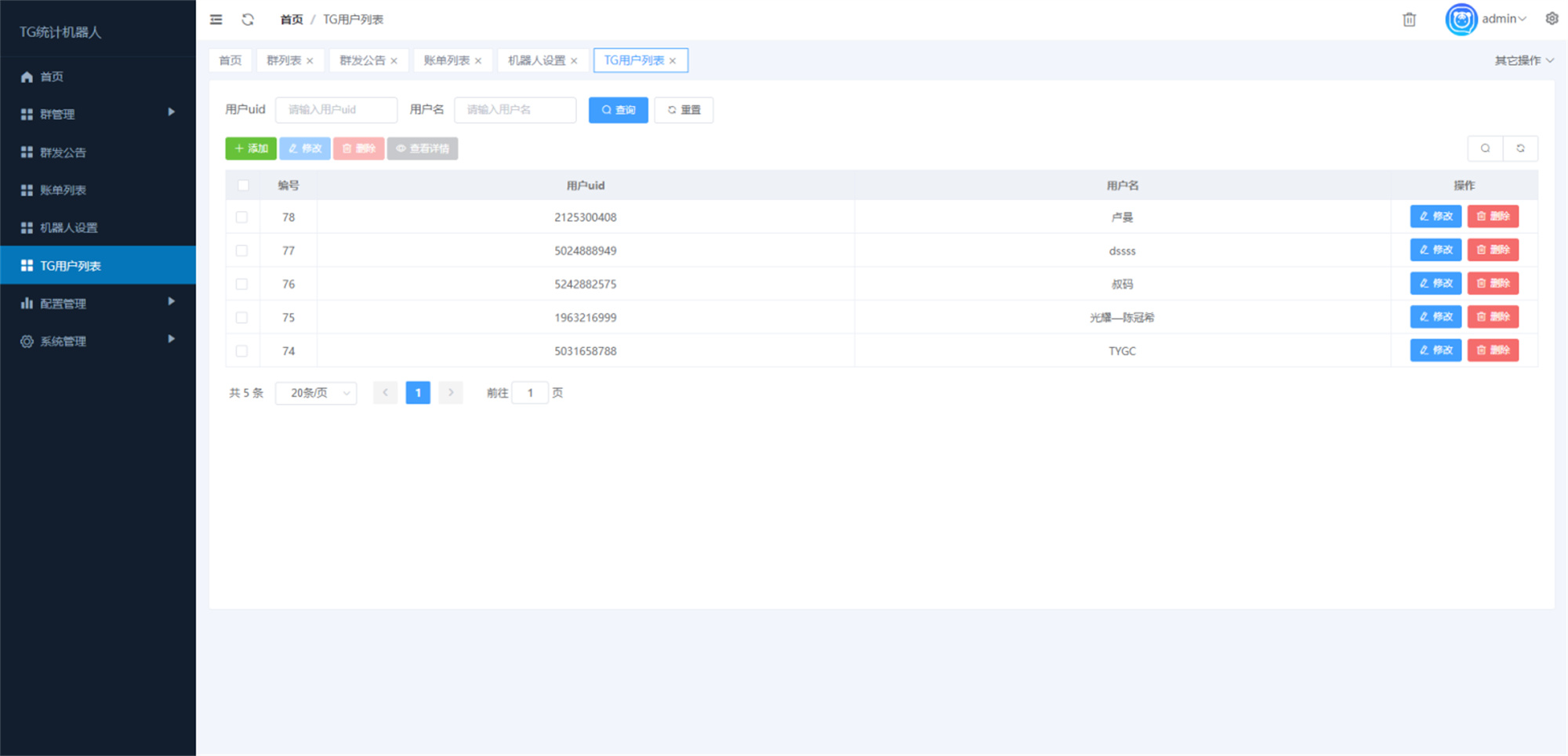 Telegram统计机器人源码/TG记账群发机器源码人/TG自动记账全开源版本插图5 Telegram统计机器人源码/TG记账群发机器源码人/TG自动记账全开源版本插图5