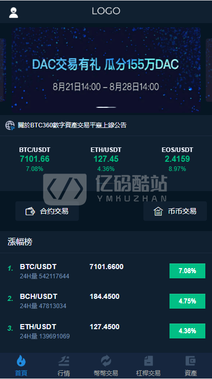 【独家更新】最新首发更新会员互换交易所多语言源码+完整数据+币币交易、法币交易、C2C交易、合约交易——亿码酷站,金融区块插图1